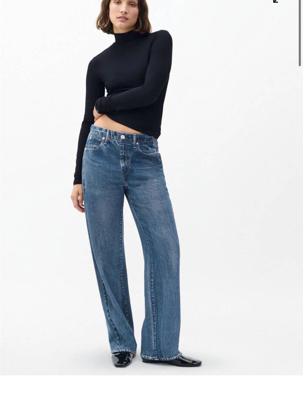 rag & bone Miramar Cottom Fleece Jeans in Medium Almeda Blue Denim
